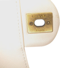 CC Quilted Lambskin Round Moon Messenger Flap