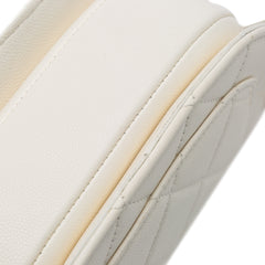 CC Quilted Lambskin Round Moon Messenger Flap