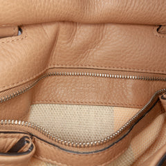 Small Leather Bamboo Daily Satchel