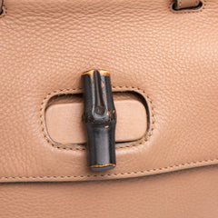 Small Leather Bamboo Daily Satchel