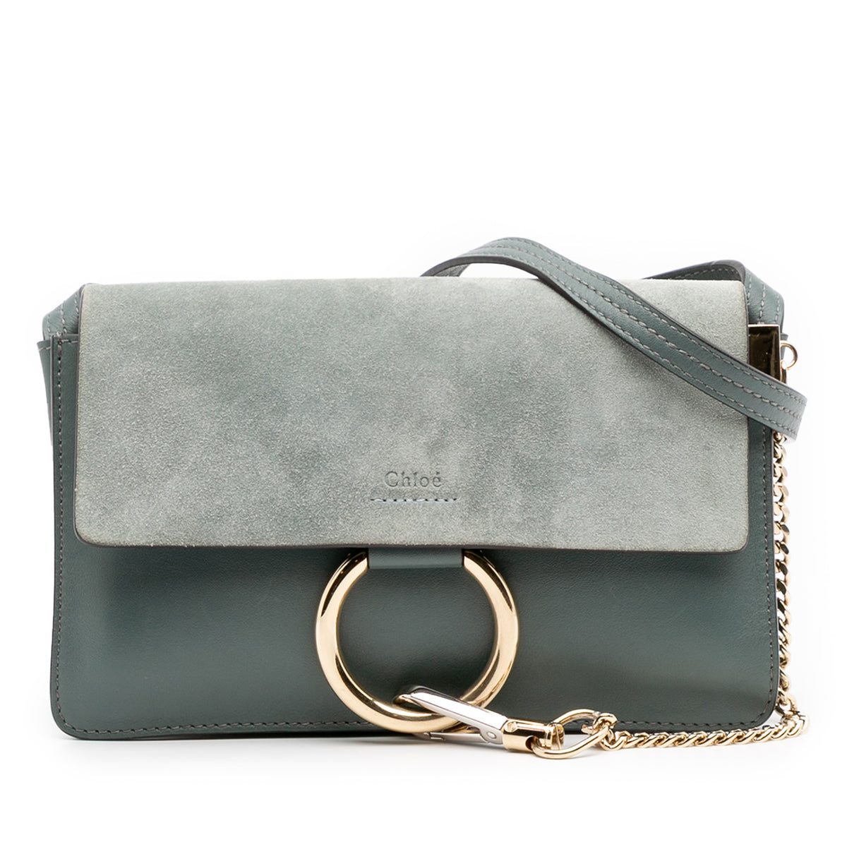 Small Suede and Calfskin Faye Crossbody