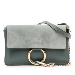 Small Suede and Calfskin Faye Crossbody
