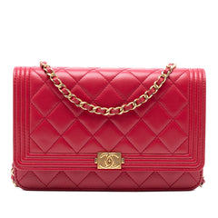 Quilted Lambskin Boy Wallet On Chain