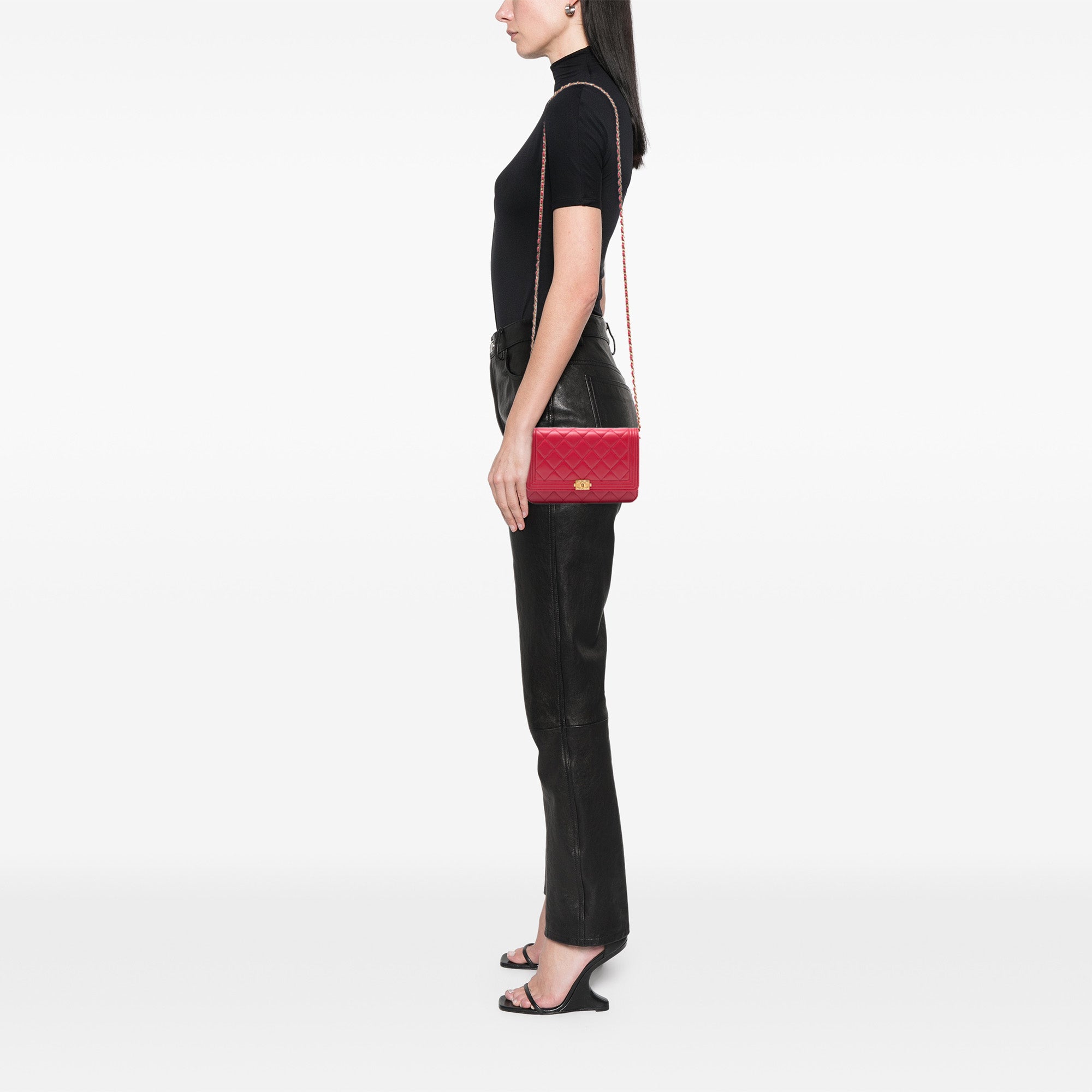 Quilted Lambskin Boy Wallet On Chain