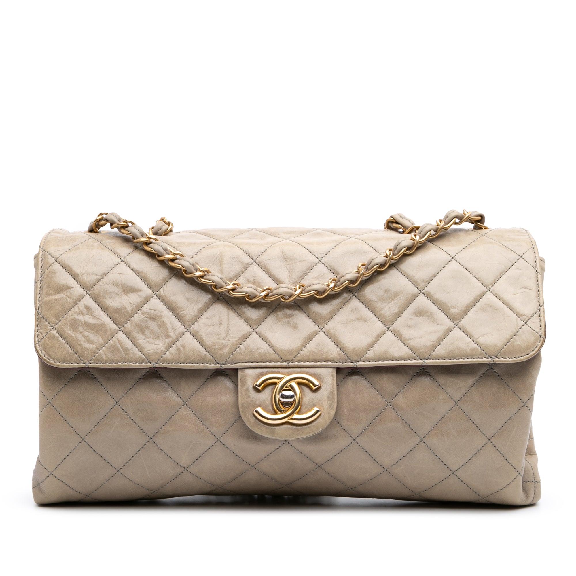 Jumbo CC Quilted Calfskin Straight Flap