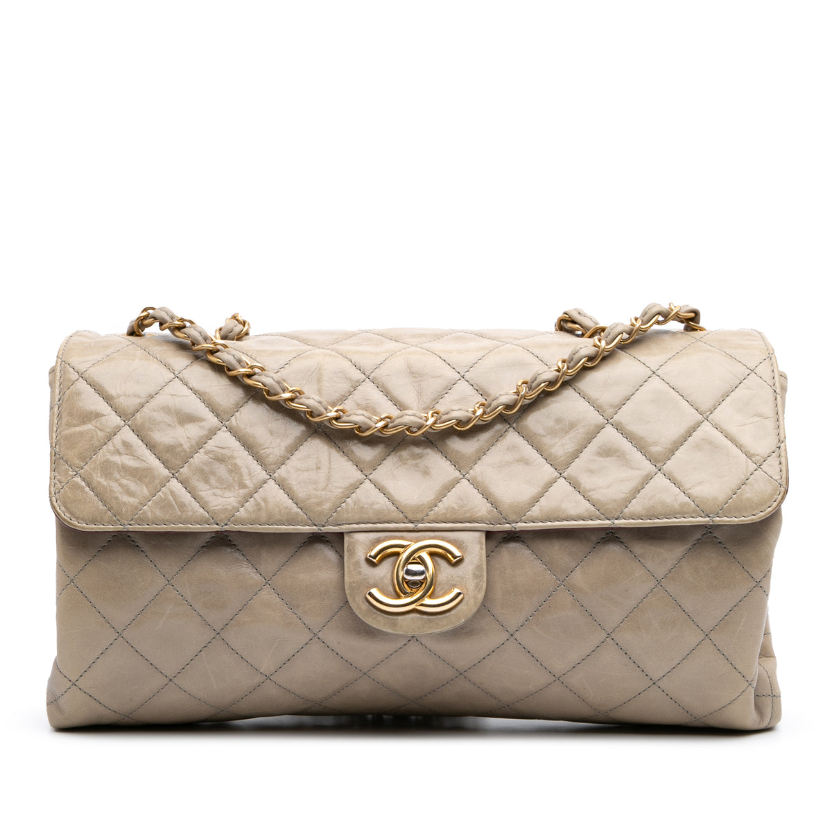 Jumbo CC Quilted Calfskin Straight Flap