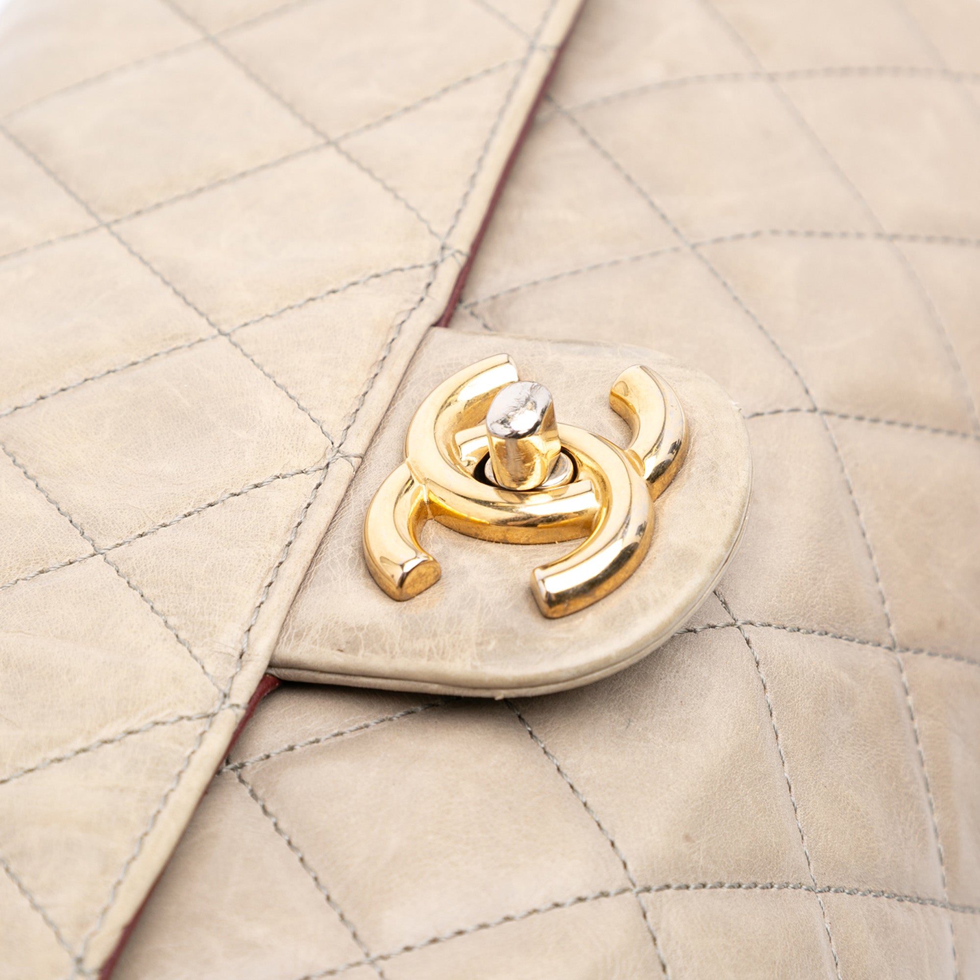 Jumbo CC Quilted Calfskin Straight Flap