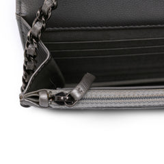 Chevron Metallic Caviar Boy Wallet On Chain