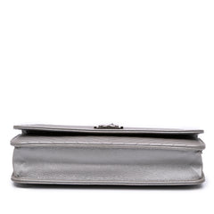 Chevron Metallic Caviar Boy Wallet On Chain