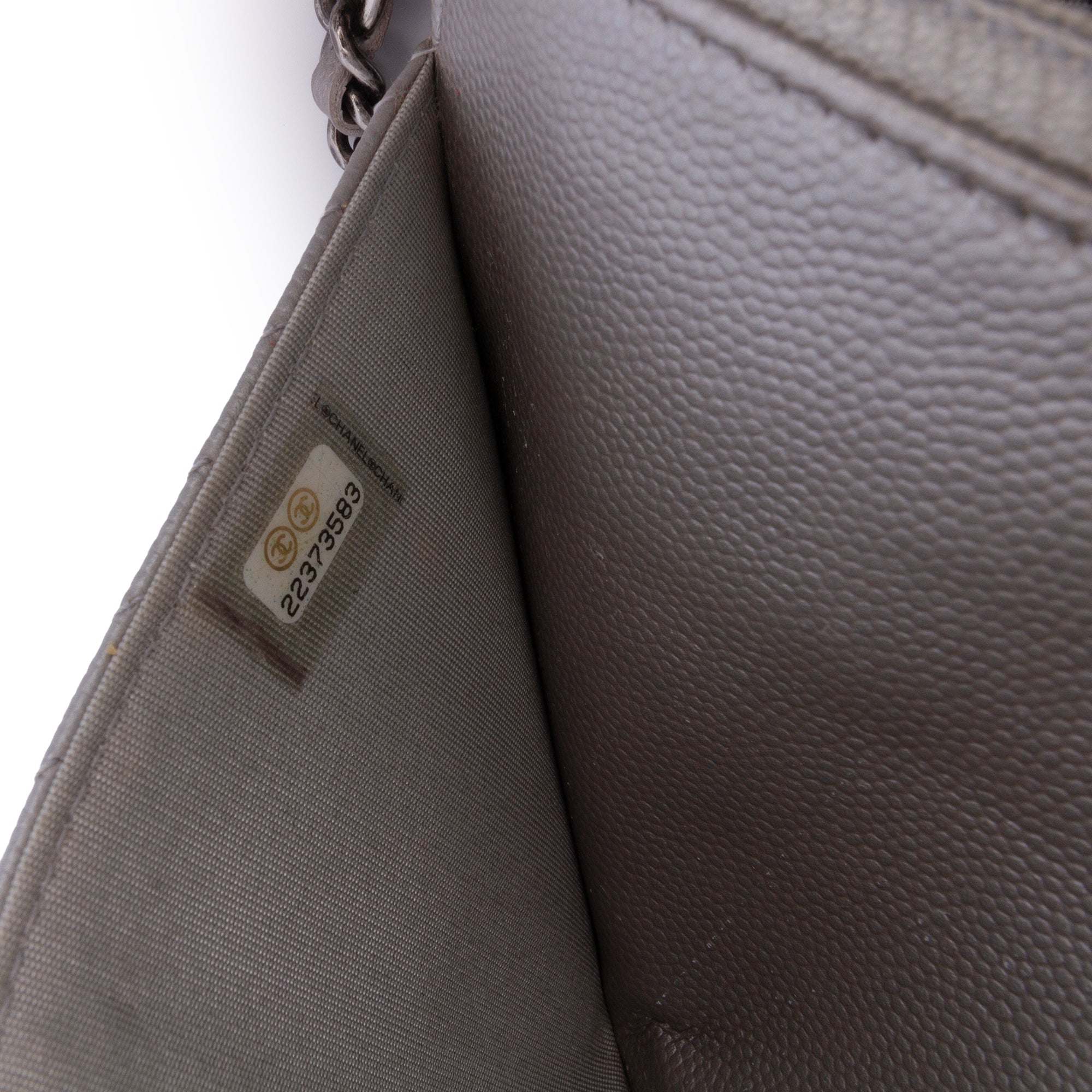 Chevron Metallic Caviar Boy Wallet On Chain