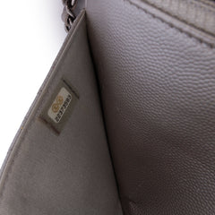 Chevron Metallic Caviar Boy Wallet On Chain