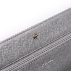 Chevron Metallic Caviar Boy Wallet On Chain