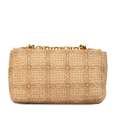 Small Embroidered Raffia Cannage Caro Bag