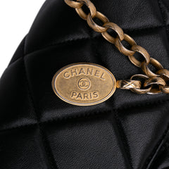 Mini Quilted Lambskin Bijoux Logo Chain Square Flap