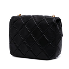 Mini Quilted Lambskin Bijoux Logo Chain Square Flap