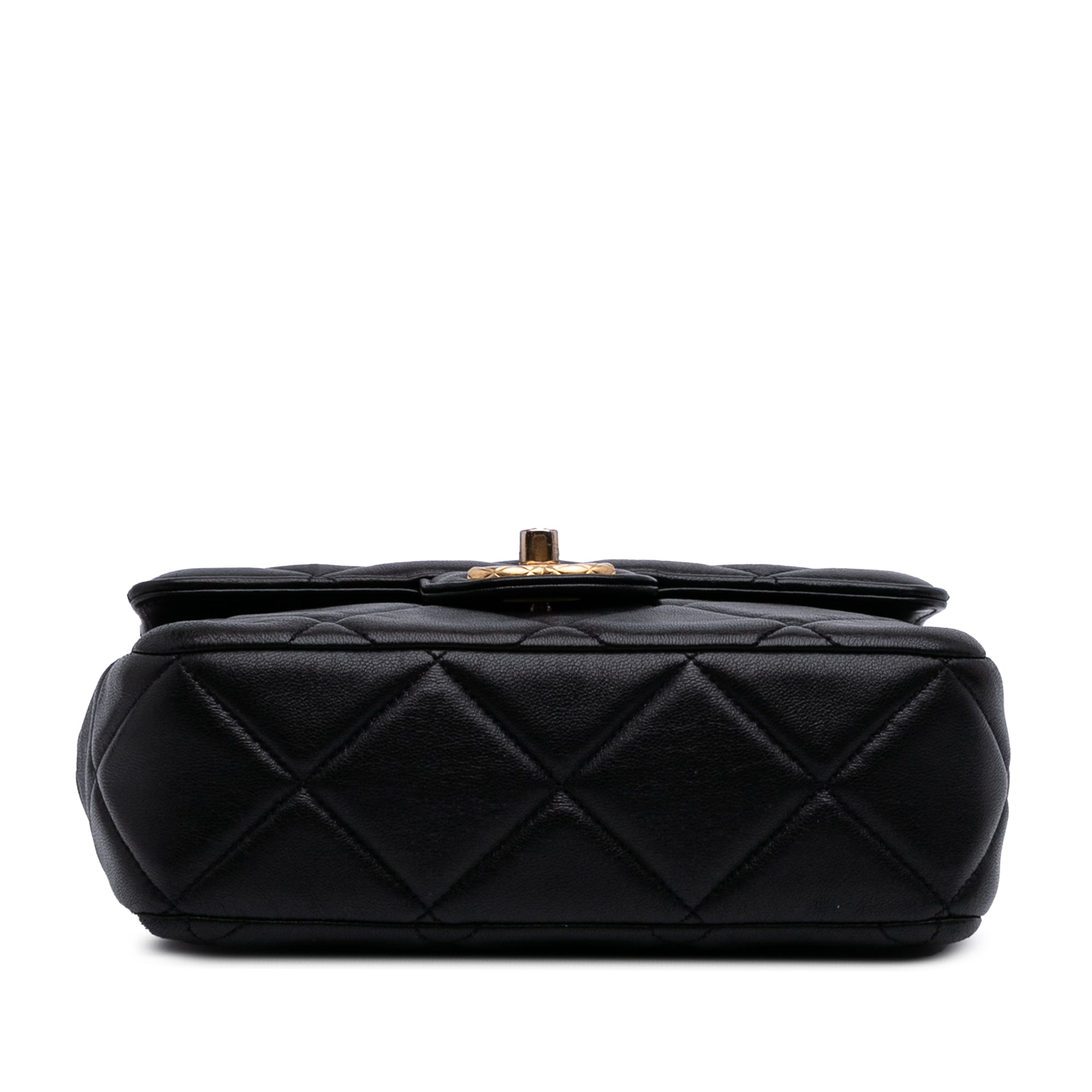 Mini Quilted Lambskin Bijoux Logo Chain Square Flap