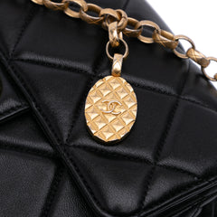 Mini Quilted Lambskin Bijoux Logo Chain Square Flap