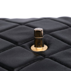 Mini Quilted Lambskin Bijoux Logo Chain Square Flap