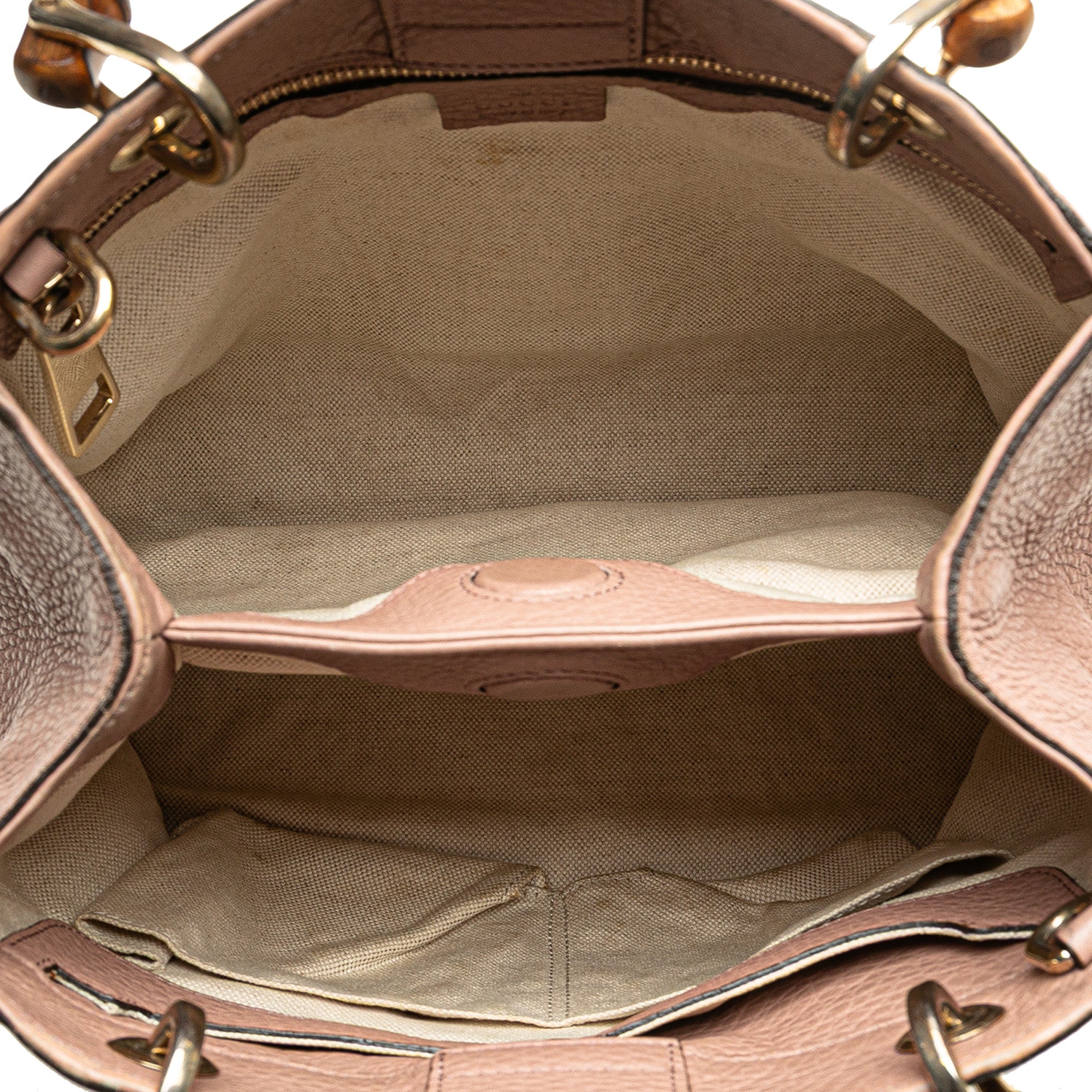 Small Calfskin Bamboo Shopper Satchel