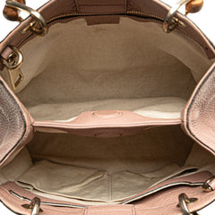 Small Calfskin Bamboo Shopper Satchel