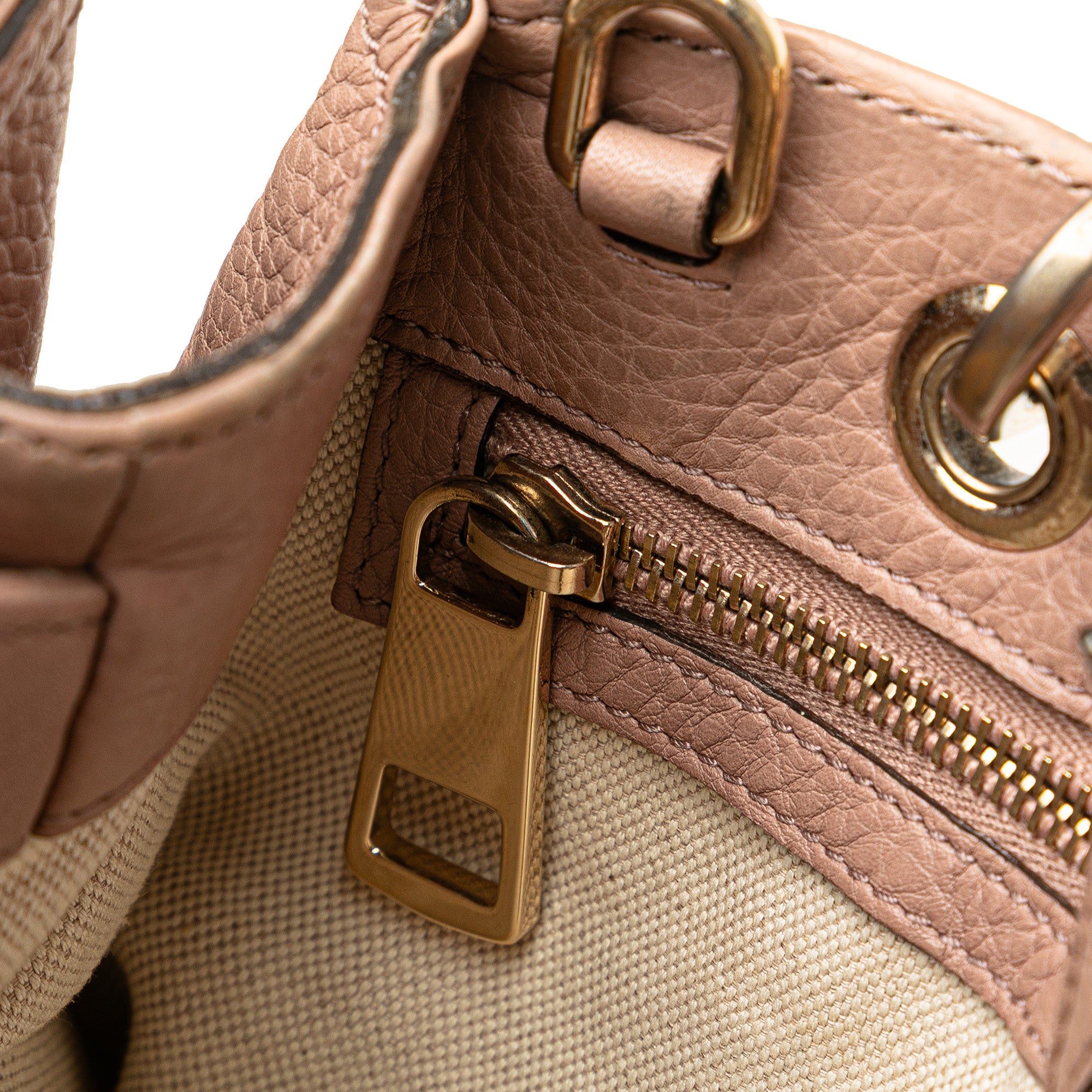 Small Calfskin Bamboo Shopper Satchel