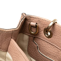 Small Calfskin Bamboo Shopper Satchel