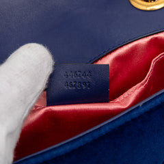 Small GG Marmont Matelasse Velvet Shoulder Bag