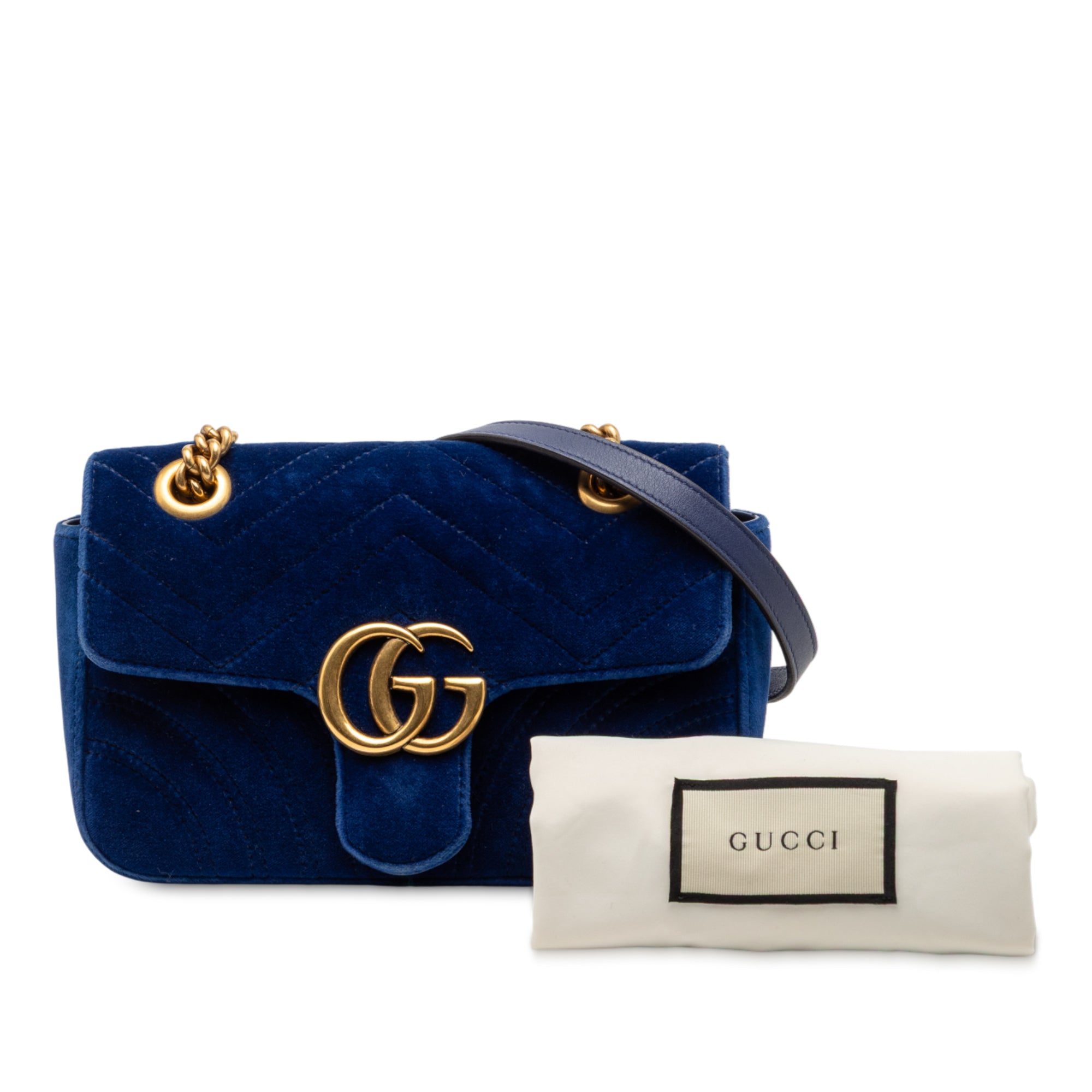 Small GG Marmont Matelasse Velvet Shoulder Bag