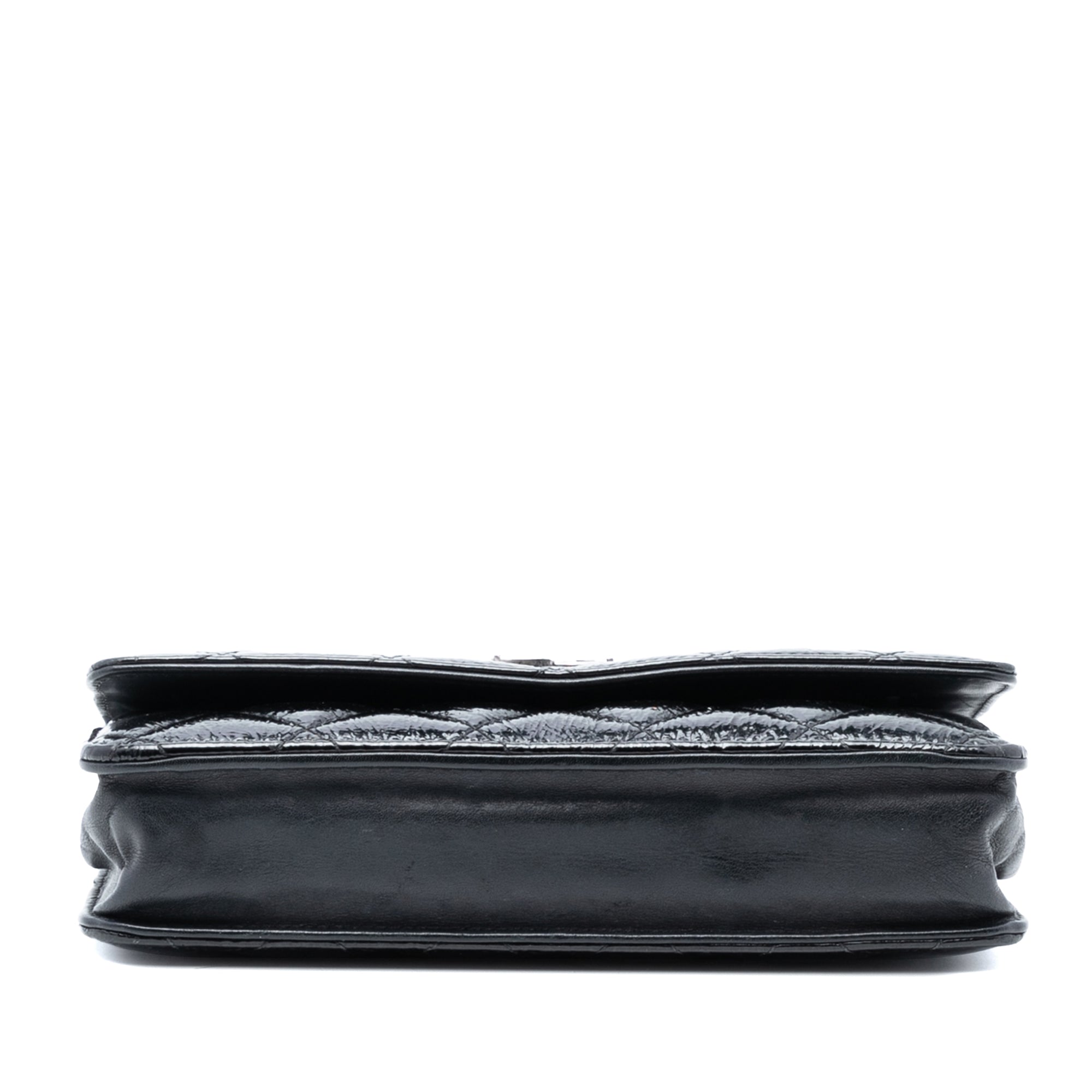 CC Quilted Shiny Aged Calfskin Wallet On Chain