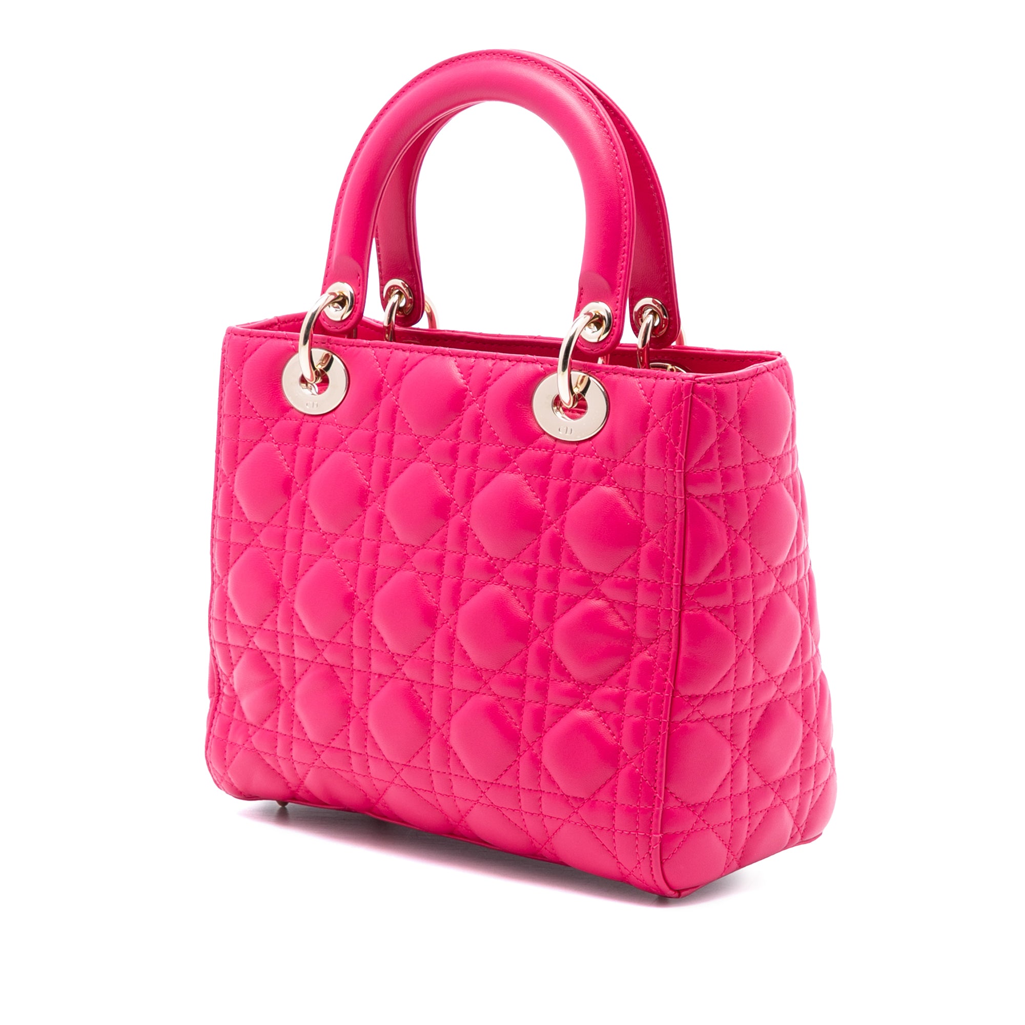 Medium Lambskin Cannage Lady Dior