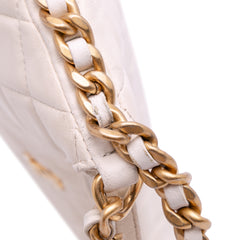 Large Shiny Crumpled Quilted Lambskin Trendy Chain Around Hobo