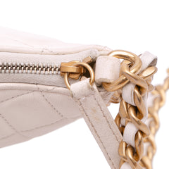 Large Shiny Crumpled Quilted Lambskin Trendy Chain Around Hobo