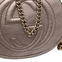 Mini Metallic Pebbled Calfskin Soho Chain Crossbody