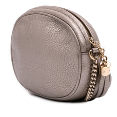Mini Metallic Pebbled Calfskin Soho Chain Crossbody