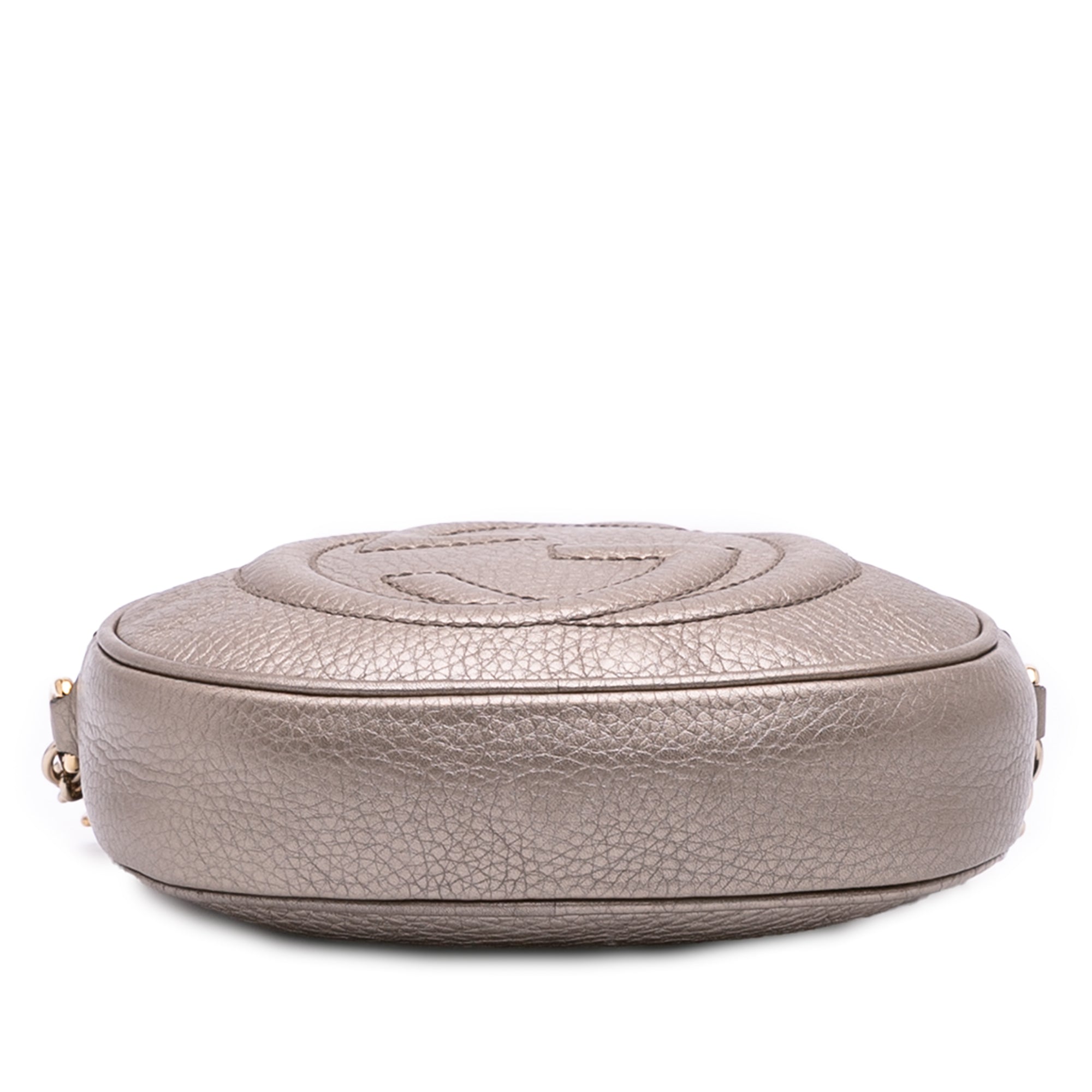 Mini Metallic Pebbled Calfskin Soho Chain Crossbody