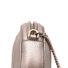 Mini Metallic Pebbled Calfskin Soho Chain Crossbody