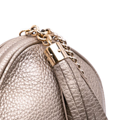 Mini Metallic Pebbled Calfskin Soho Chain Crossbody