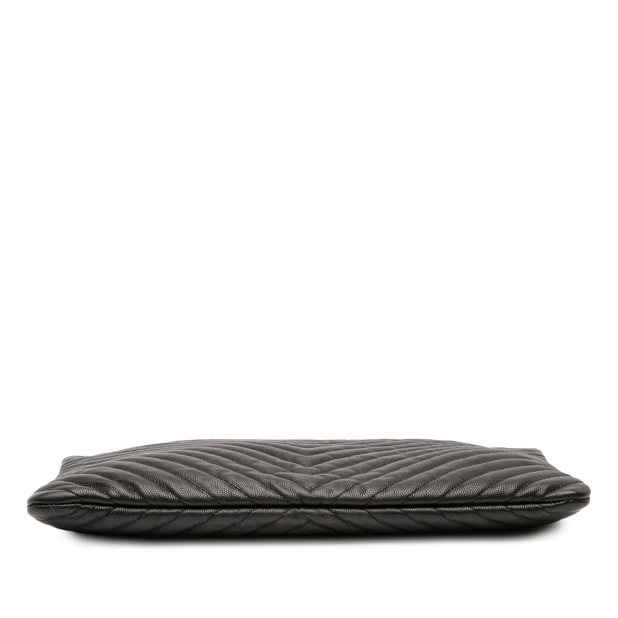 Large Chevron Caviar O Case Clutch
