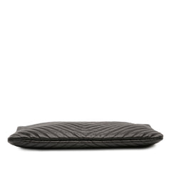 Large Chevron Caviar O Case Clutch