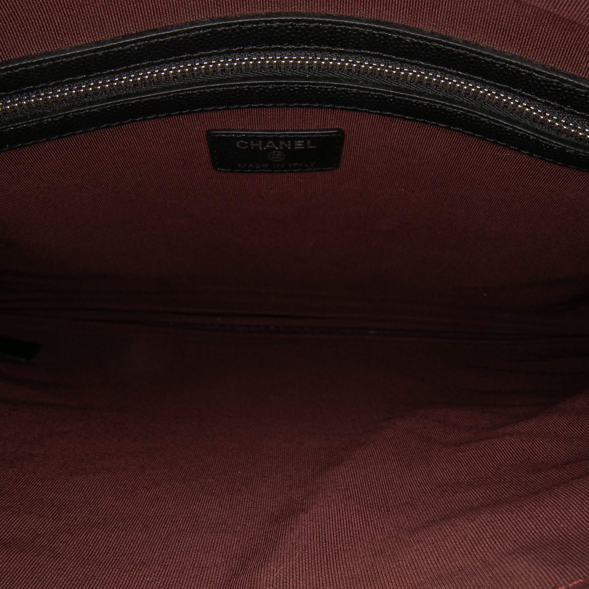 Large Chevron Caviar O Case Clutch