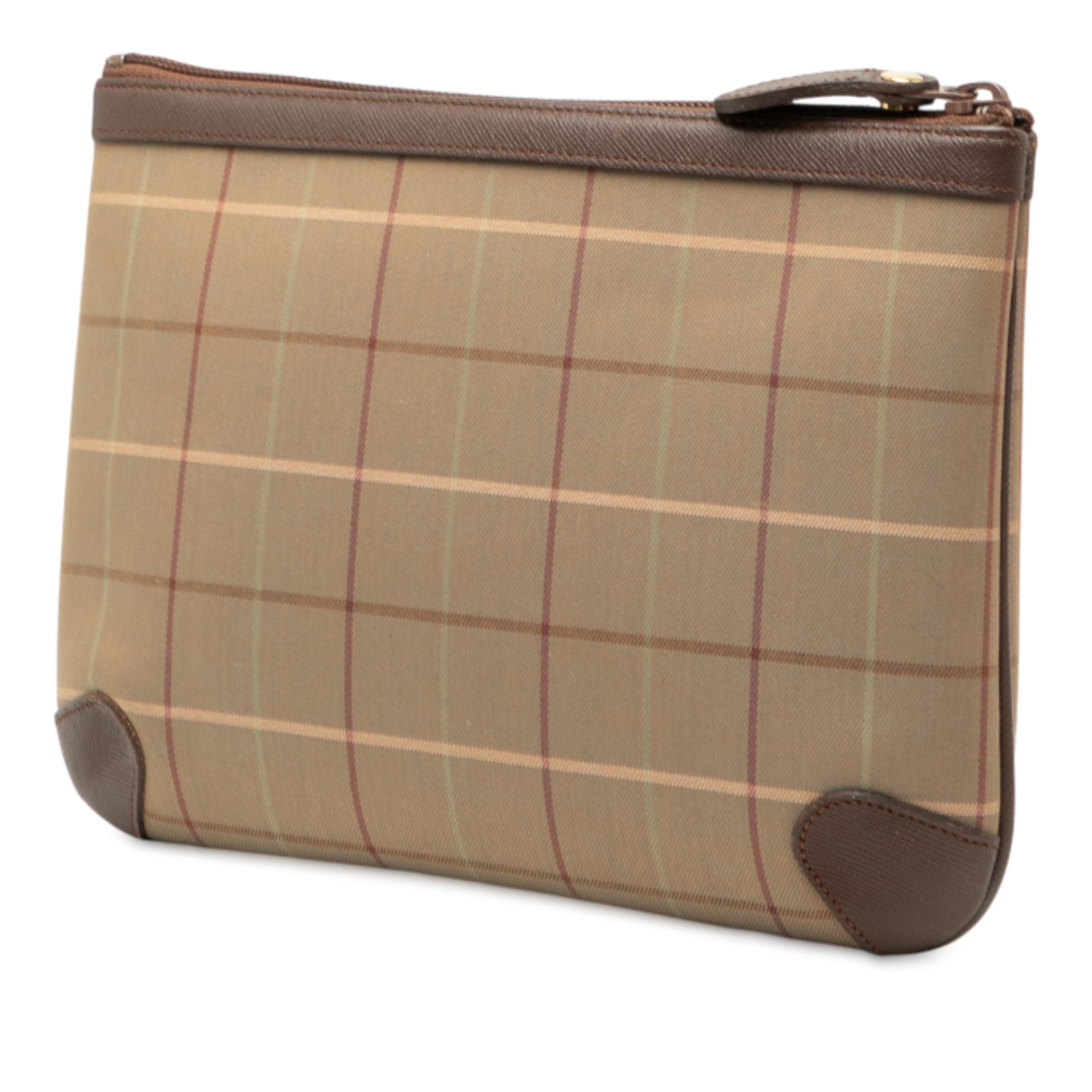 Vintage Check Canvas Clutch