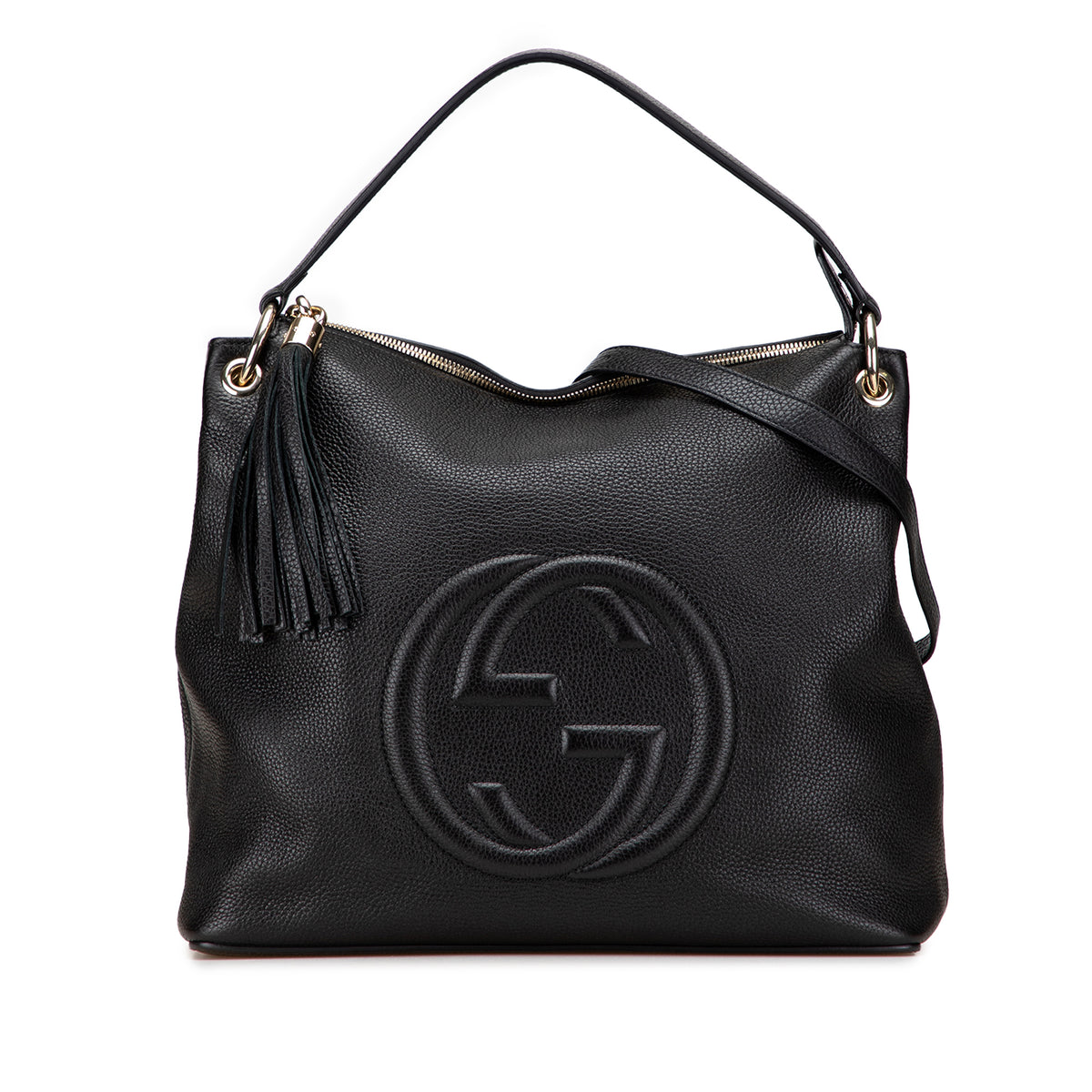 Large Pebbled Calfskin Soho Convertible Hobo