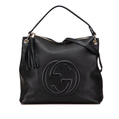 Large Pebbled Calfskin Soho Convertible Hobo