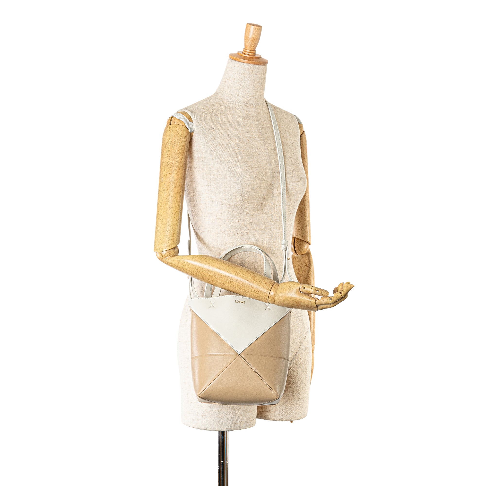 Mini Bicolor Calfskin Puzzle Fold Tote
