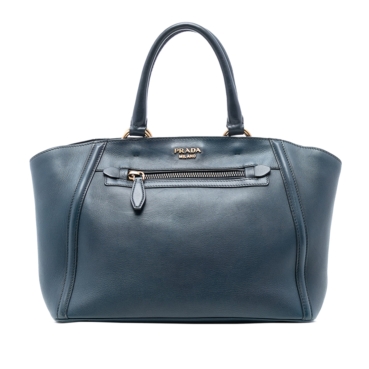 Large Visone City Calf Double Handle Shopping Tote