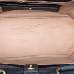 Large Visone City Calf Double Handle Shopping Tote