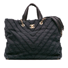 Chevron Canvas Cuba Patchwork Shopper Tote