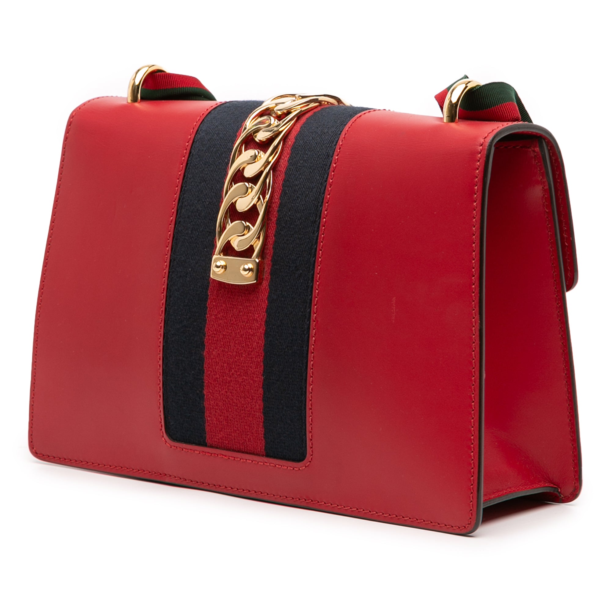 Small Leather Sylvie Web Satchel