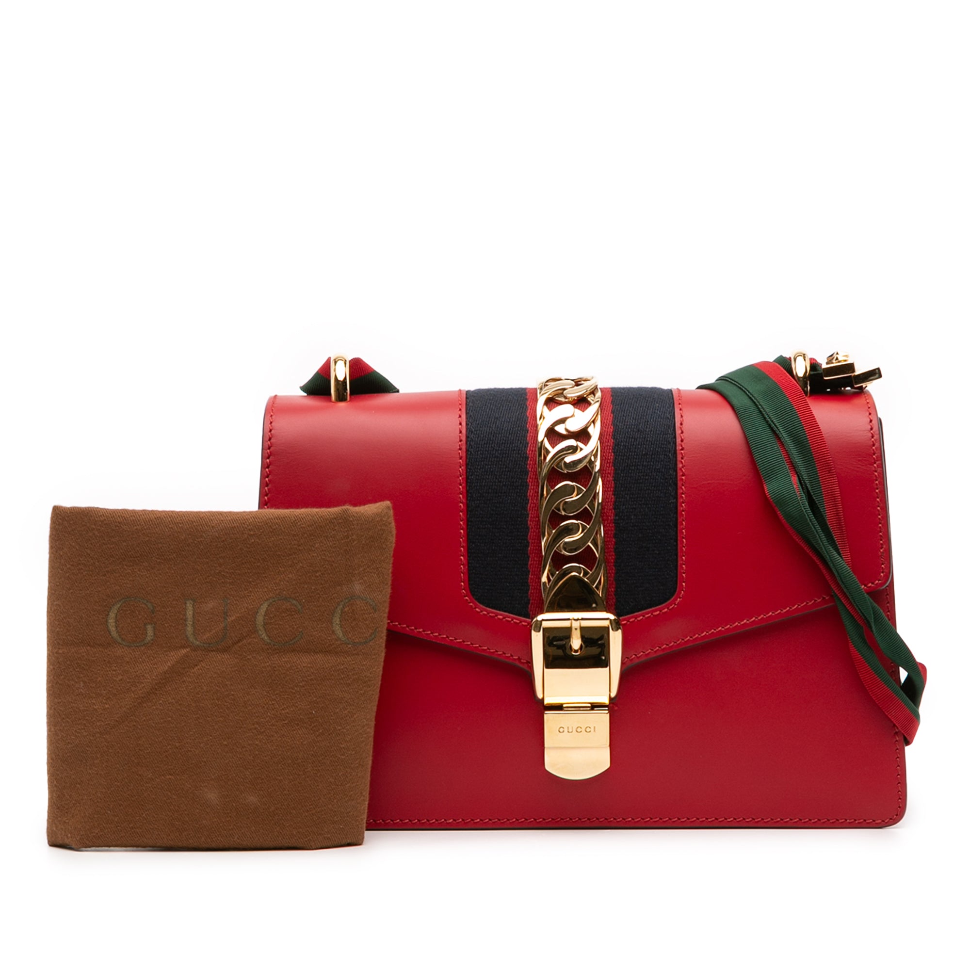 Small Leather Sylvie Web Satchel