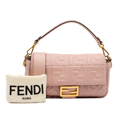 Zucca Embossed Leather Baguette Satchel